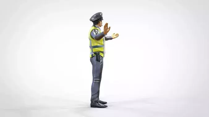 N1 Traffic Police with whistle 3D print model 6