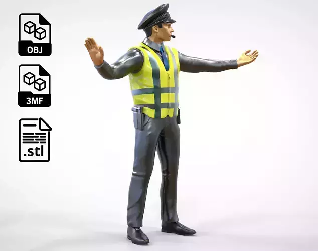 N1 Traffic Police with whistle 3D print model