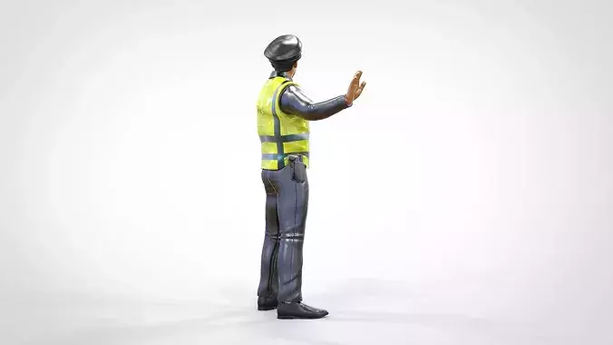 N1 Traffic Police with whistle 3D print model 7