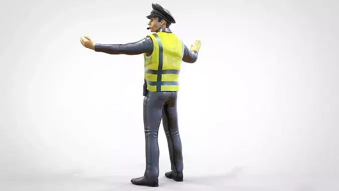 N1 Traffic Police with whistle 3D print model 2