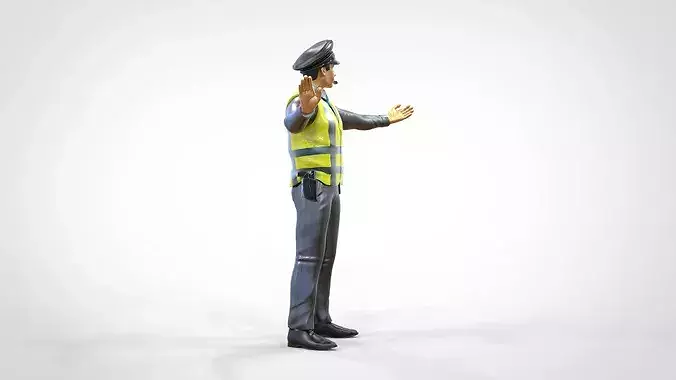 N1 Traffic Police with whistle 3D print model 5