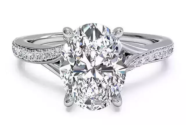 Oval Engagement Ring 3d model 