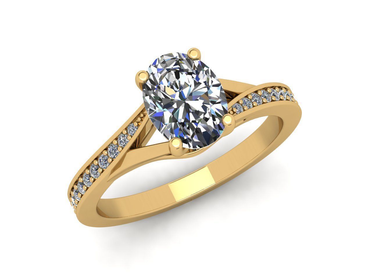 Oval Engagement Ring 3d model 3D print model_1