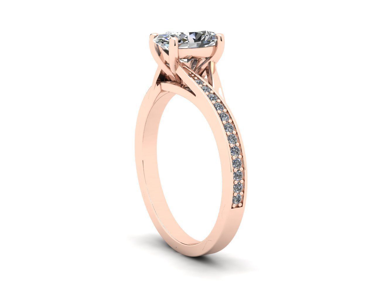 Oval Engagement Ring 3d model 3D print model_4