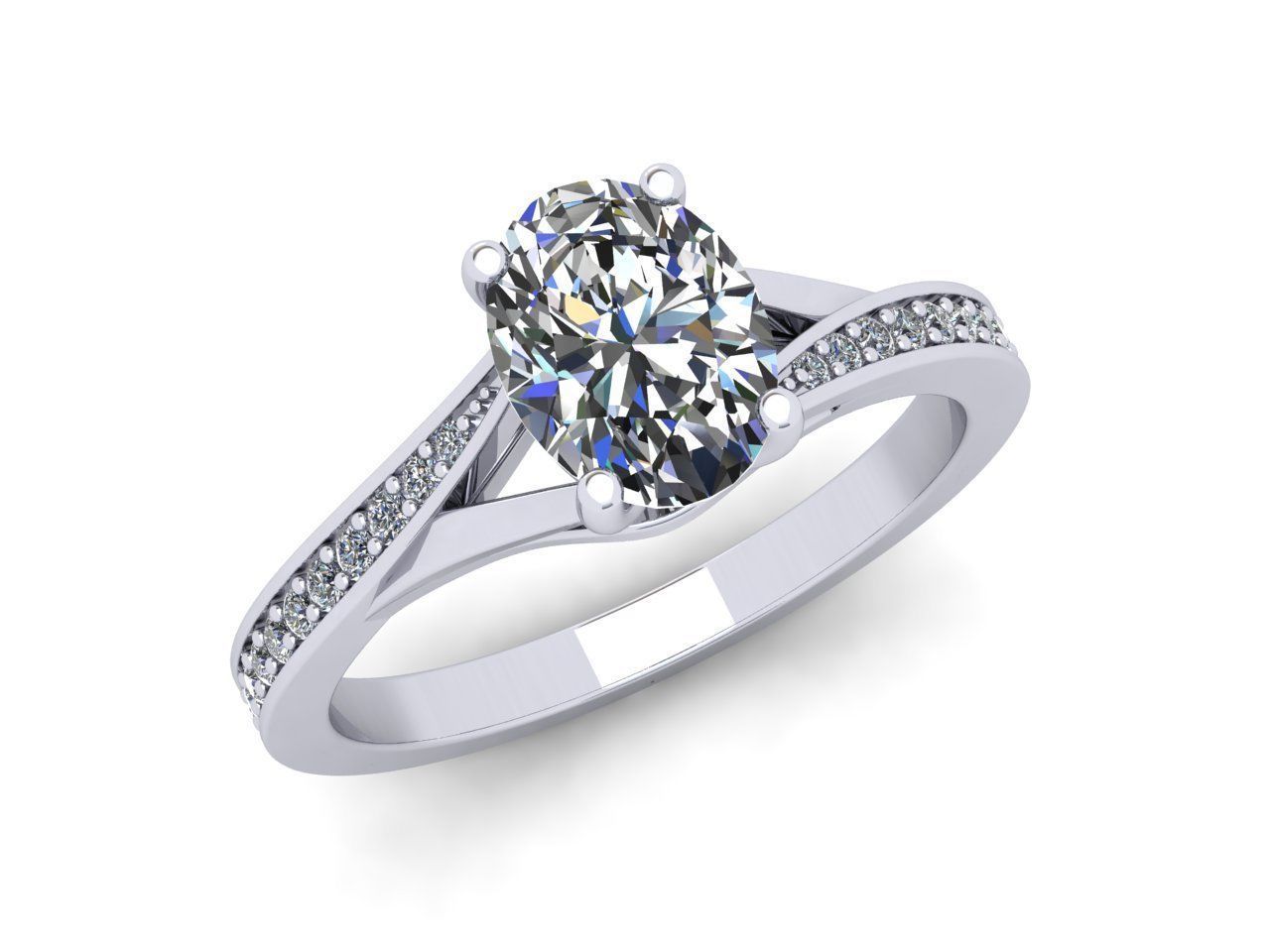 Oval Engagement Ring 3d model 3D print model_3