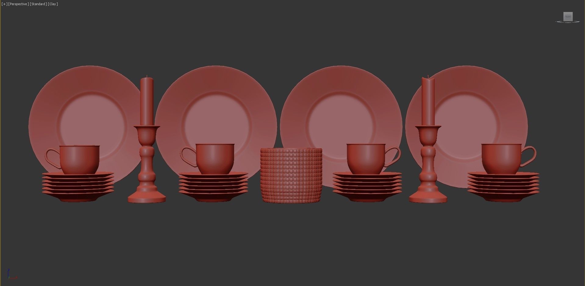 Dishes set 2 dinnerware at 3D model_8