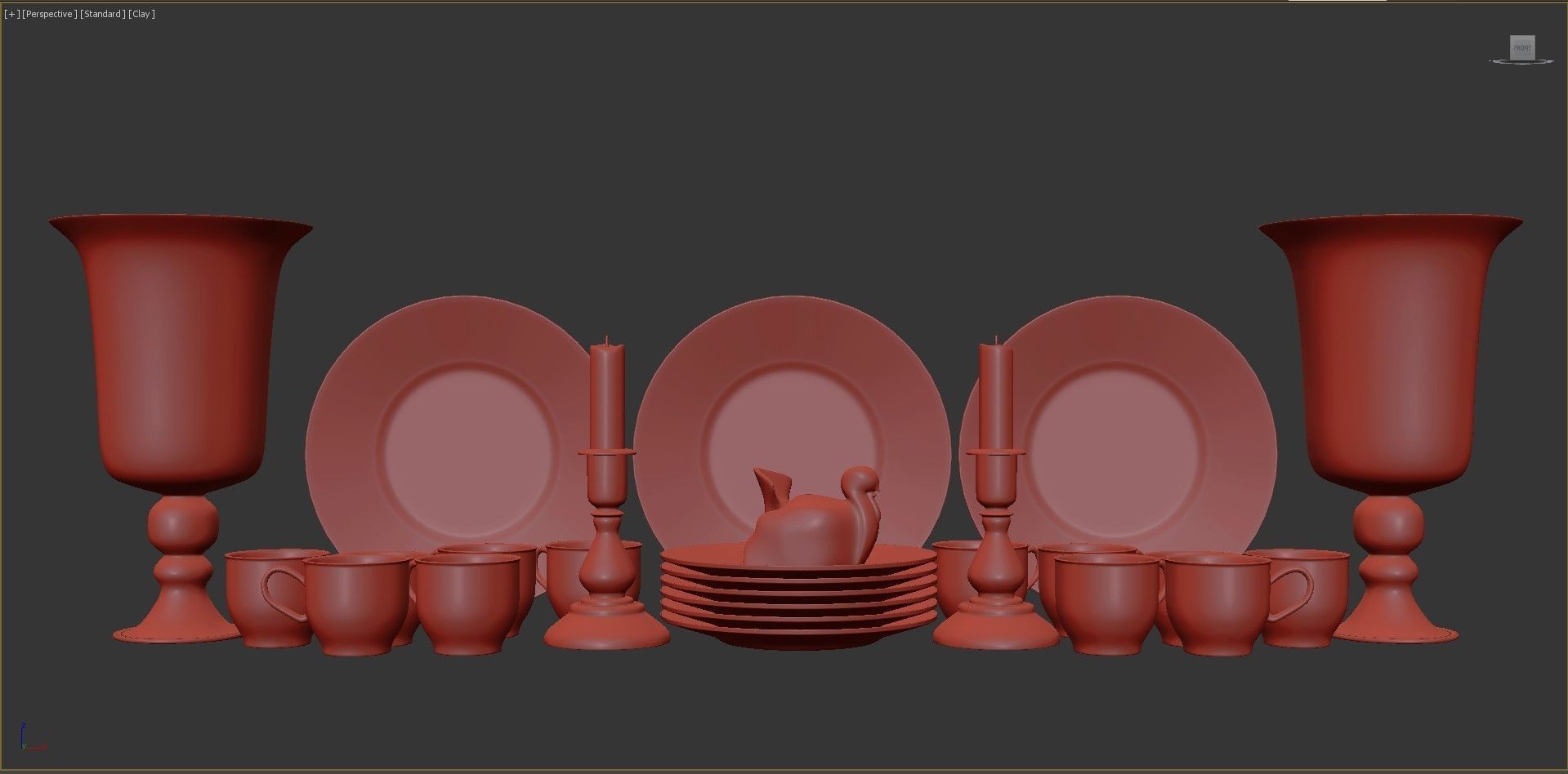 Dishes set 2 dinnerware at 3D model_7