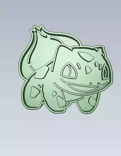Pokemon Balbasaur Cookie Cutter Stamp Cake Decorating 3D model