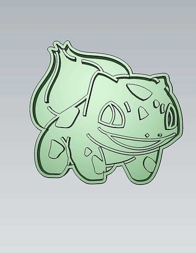 Pokemon Balbasaur Cookie Cutter Stamp Cake Decorating 3D model