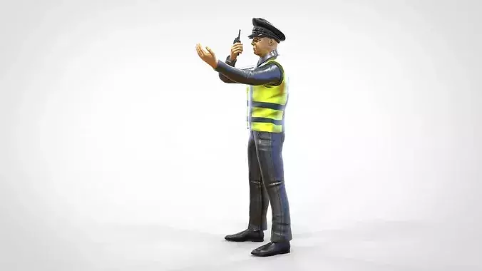 N2 Traffic Police with Radio 3D print model 3
