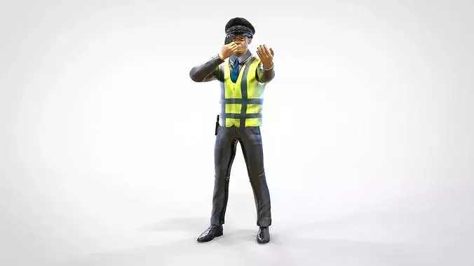 N2 Traffic Police with Radio 3D print model 2