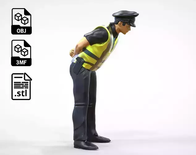 N4 Traffic Police bending over  3D print model