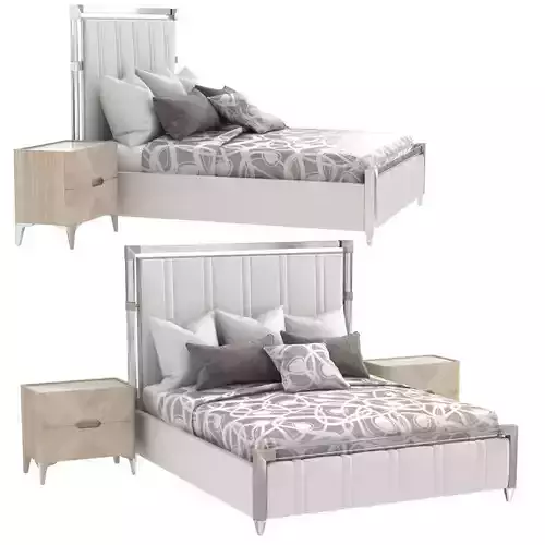 Michael Amini AICO  PENTHOUSE bed and nightstand 3D model