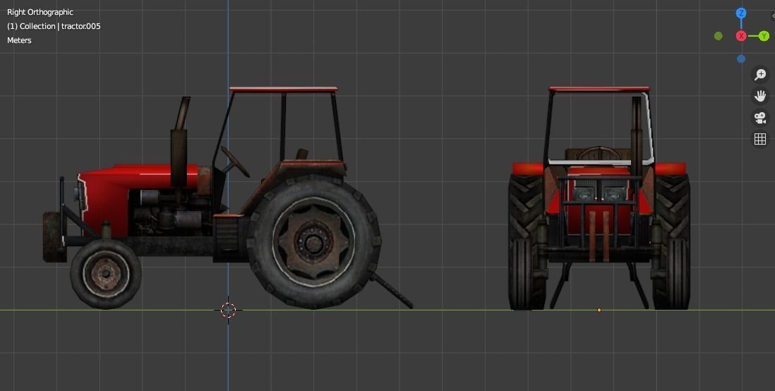 Tractor Low-poly 3D model_13