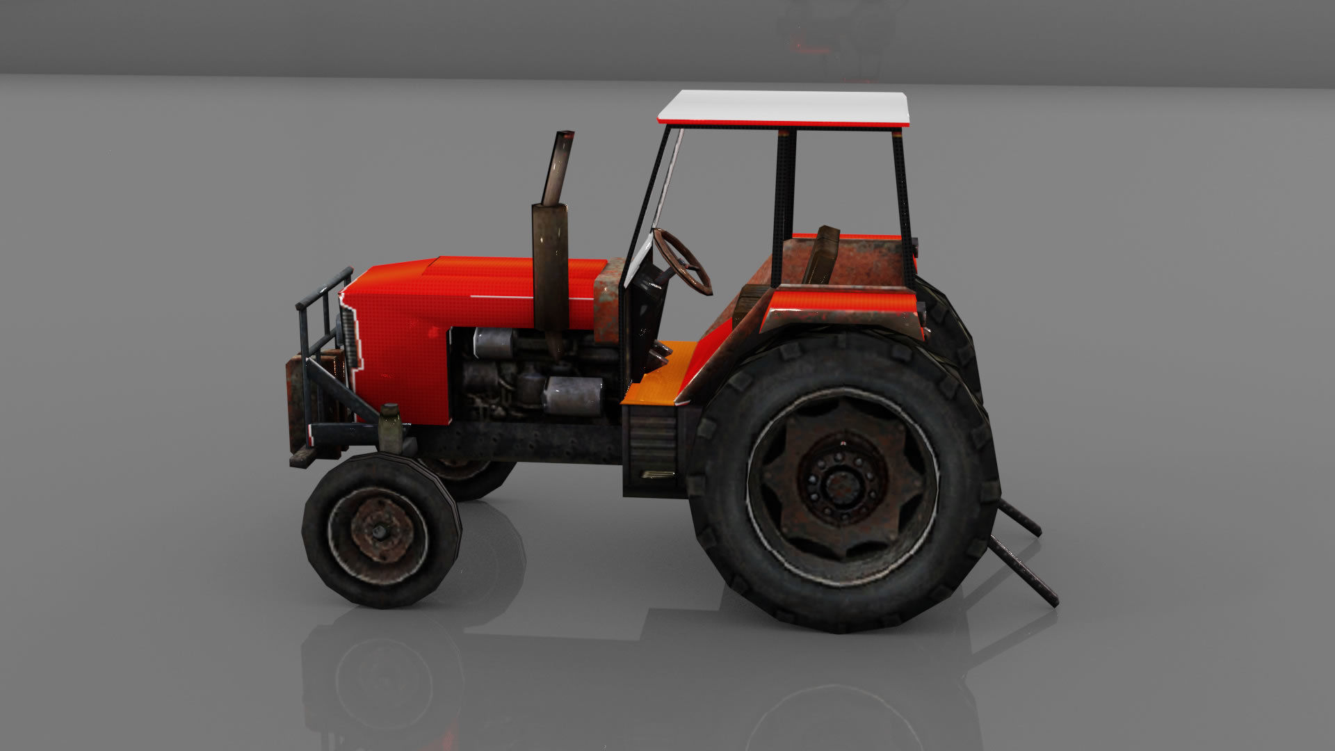 Tractor Low-poly 3D model_6