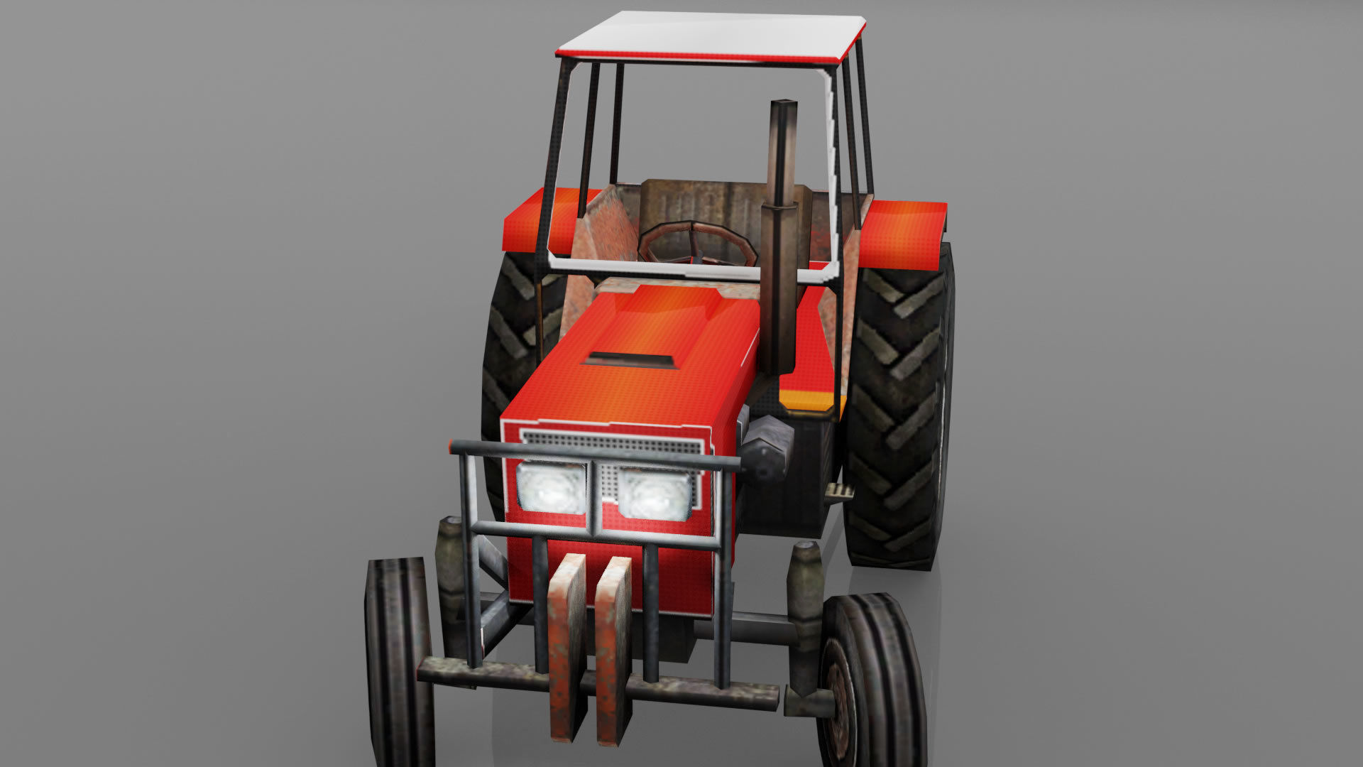 Tractor Low-poly 3D model_7