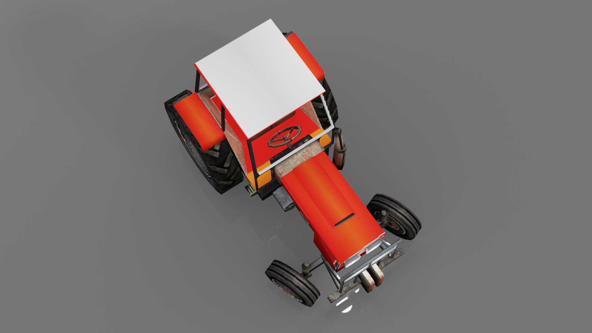 Tractor Low-poly 3D model_12