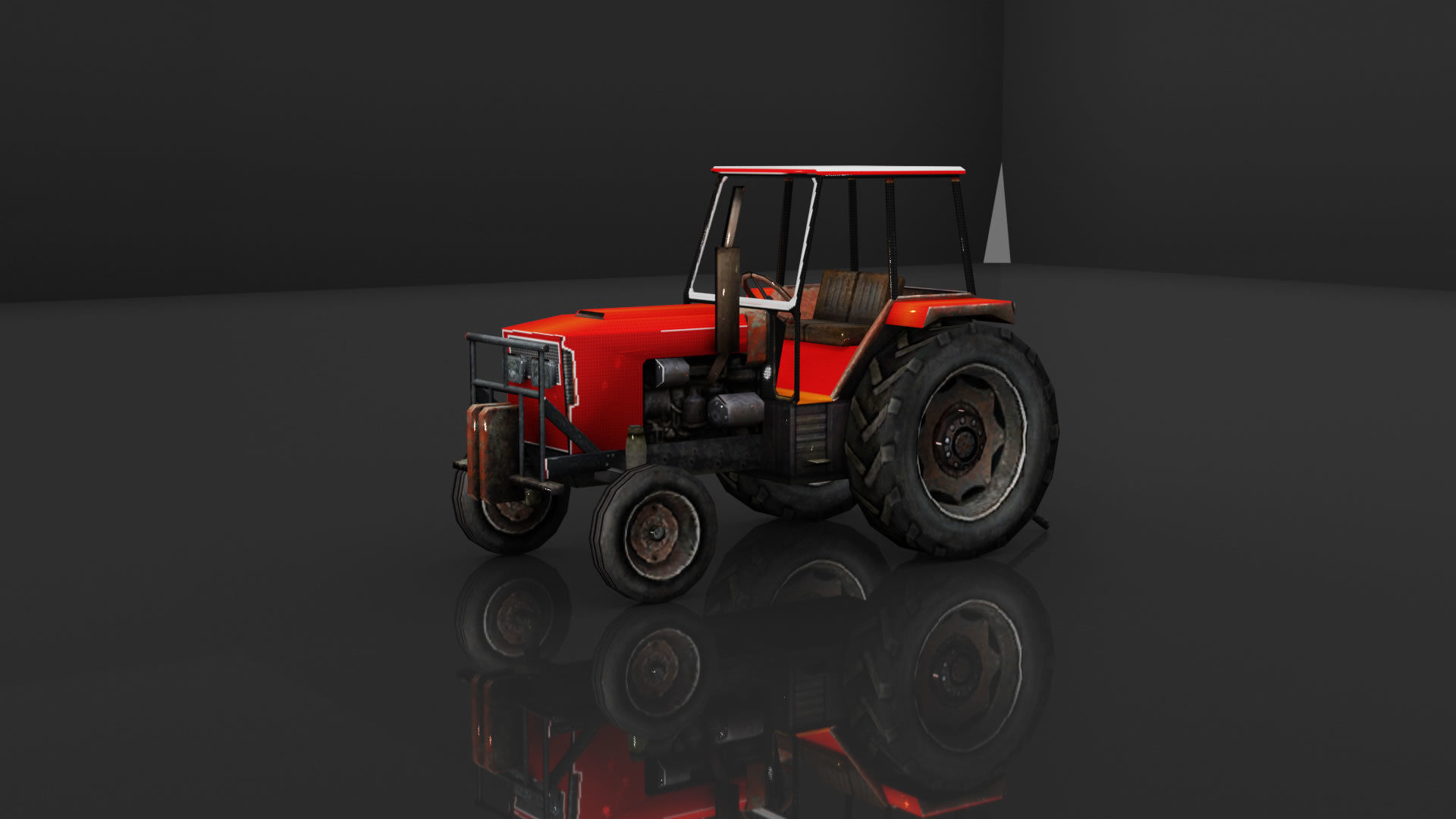 Tractor Low-poly 3D model_2