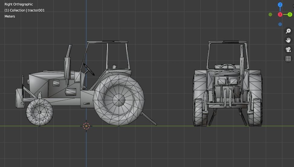 Tractor Low-poly 3D model_14