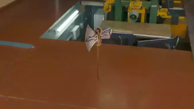 Strombreaker axe hanging from ceiling of classroom