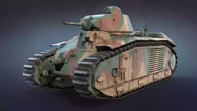 Char B1 Low-poly 3D model
