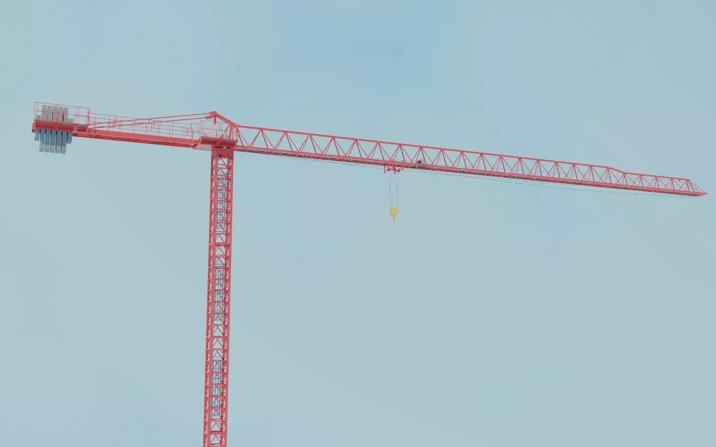 Flat Top Tower Crane 7 3D model