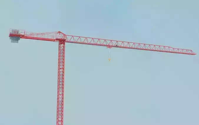 Flat Top Tower Crane 7 3D model