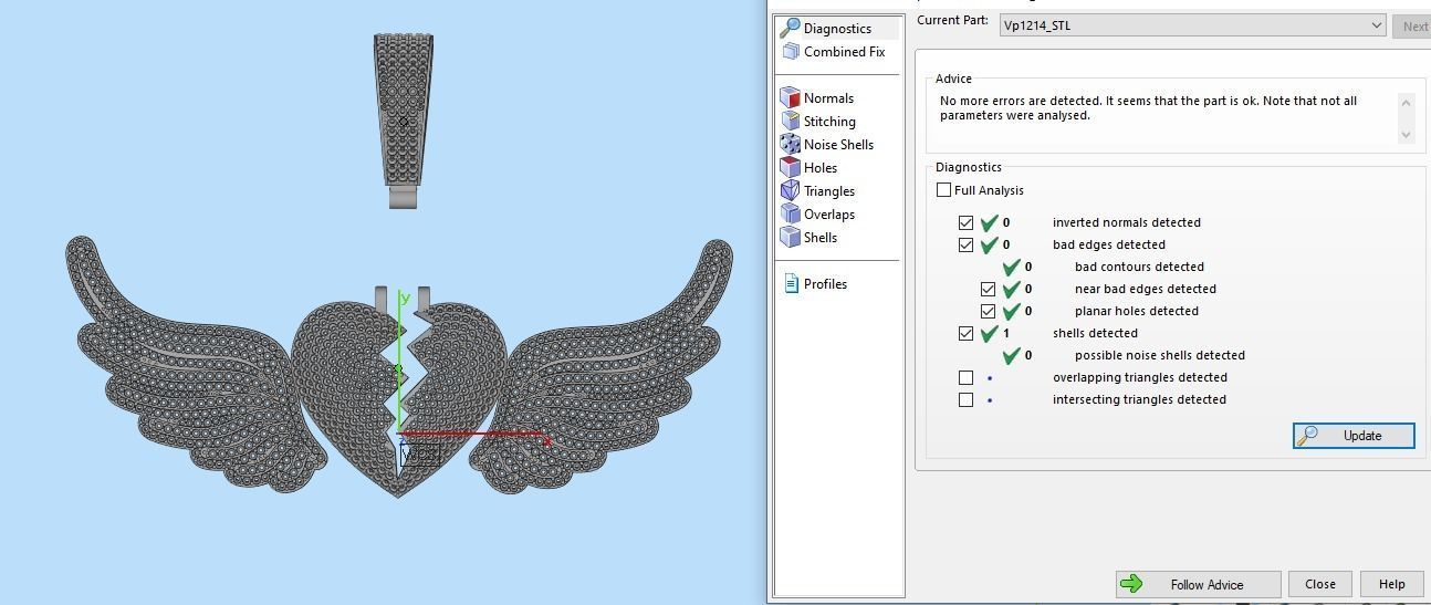 Broken Heart with Wings Pendant 3D print model_11