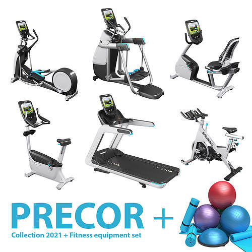Precor collection 2021 and Fitness equipment set 3D model