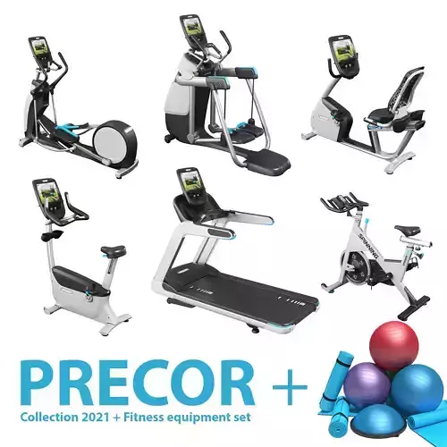 Precor collection 2021 and Fitness equipment set 3D model