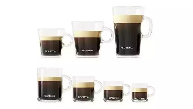 Cups with Nespresso Coffee 3D model
