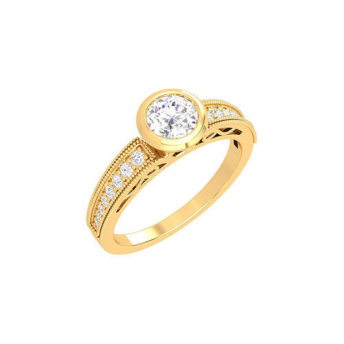 Diamond Engagement Ring 3D Print Model 3D print model