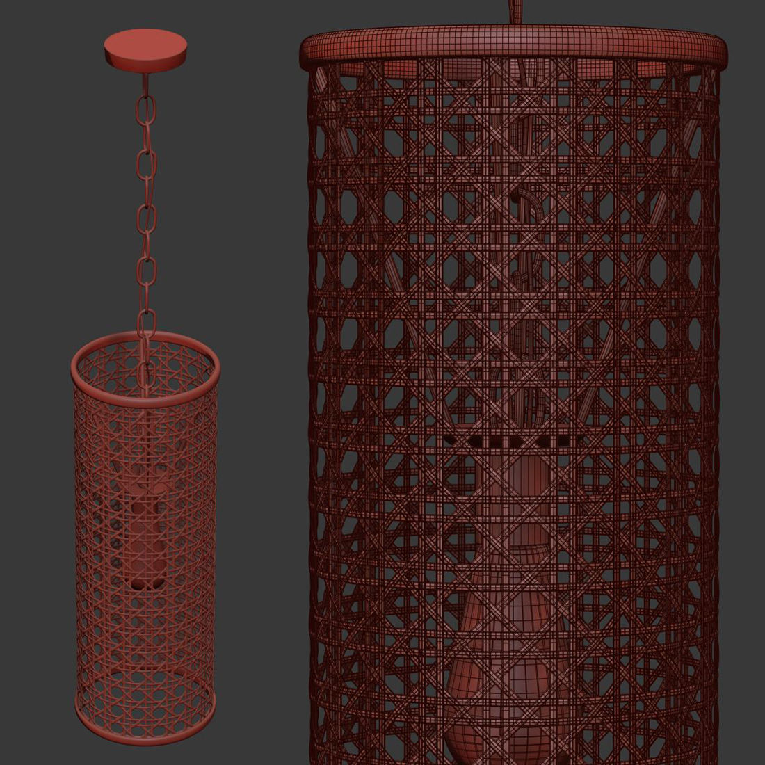 Viliam hanging rattan lamp VR26  3D model_4