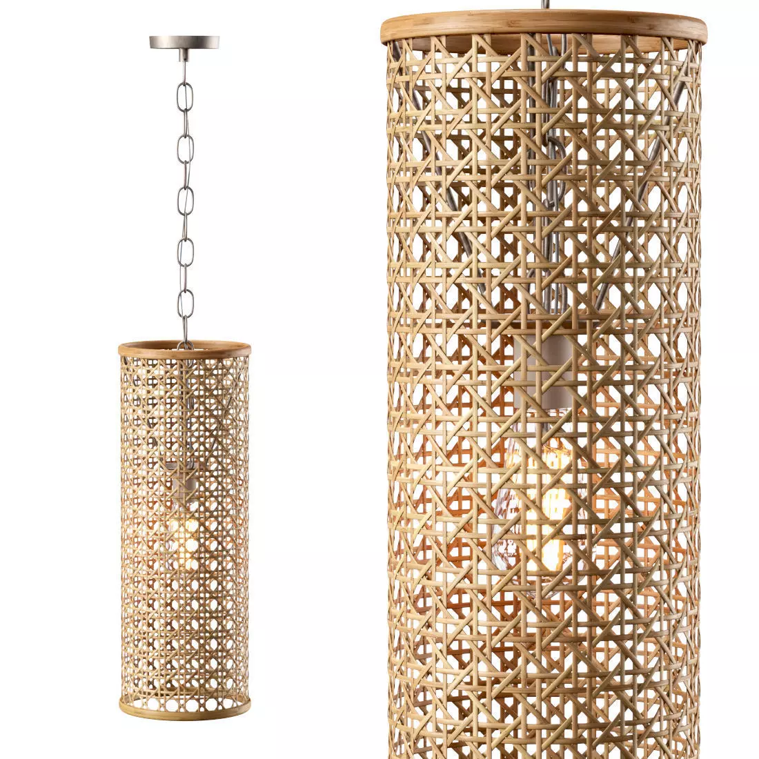 Viliam hanging rattan lamp VR26  3D model_0