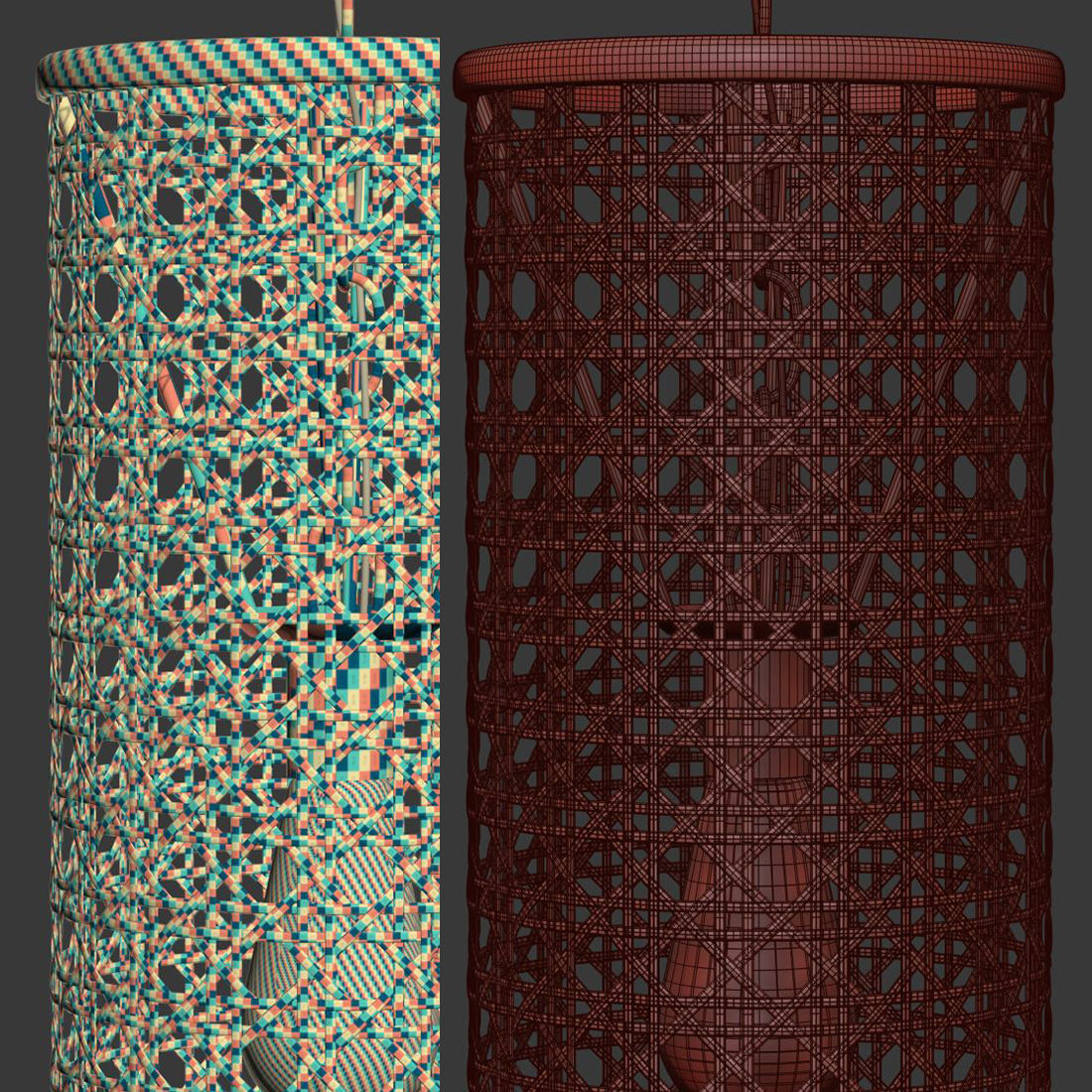 Viliam hanging rattan lamp VR26  3D model_5