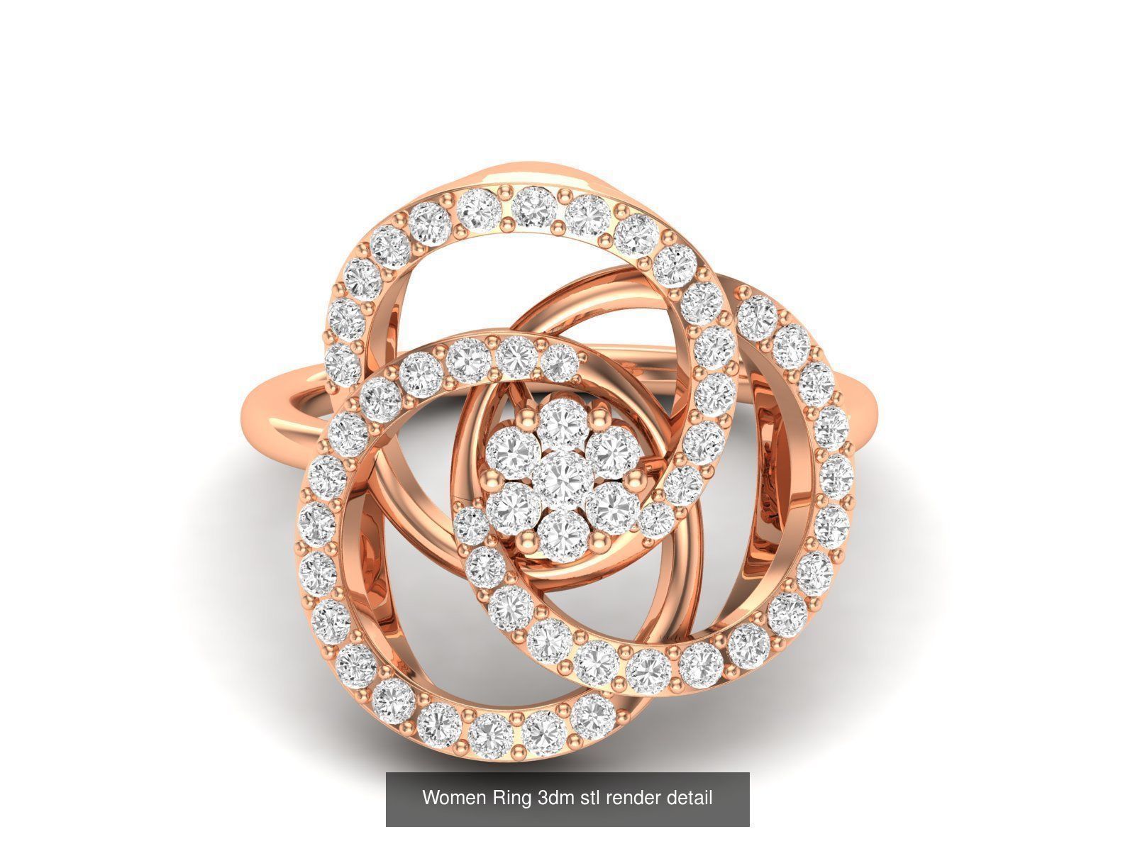 25 Women cocktail Ring 3dm stl render detail 3D Model Collection_19