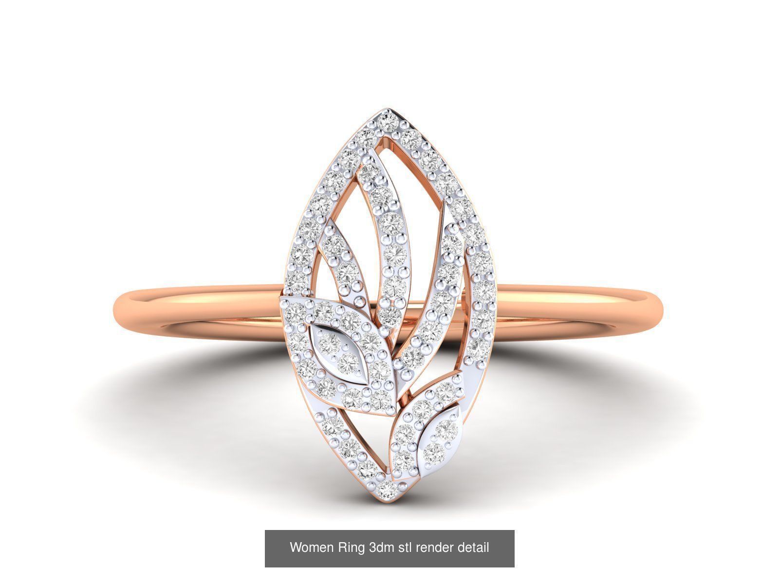 25 Women cocktail Ring 3dm stl render detail 3D Model Collection_9