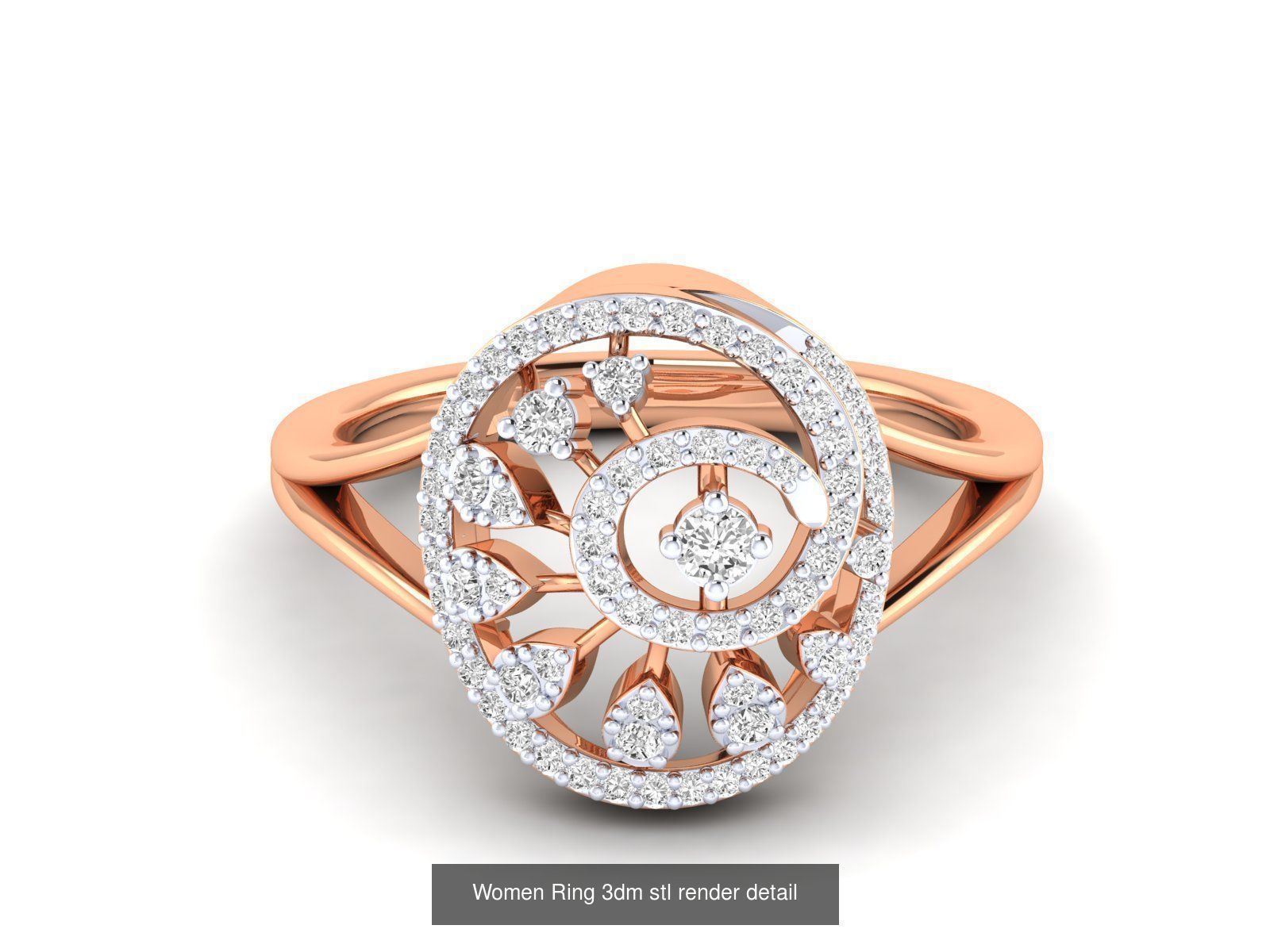 25 Women cocktail Ring 3dm stl render detail 3D Model Collection_21