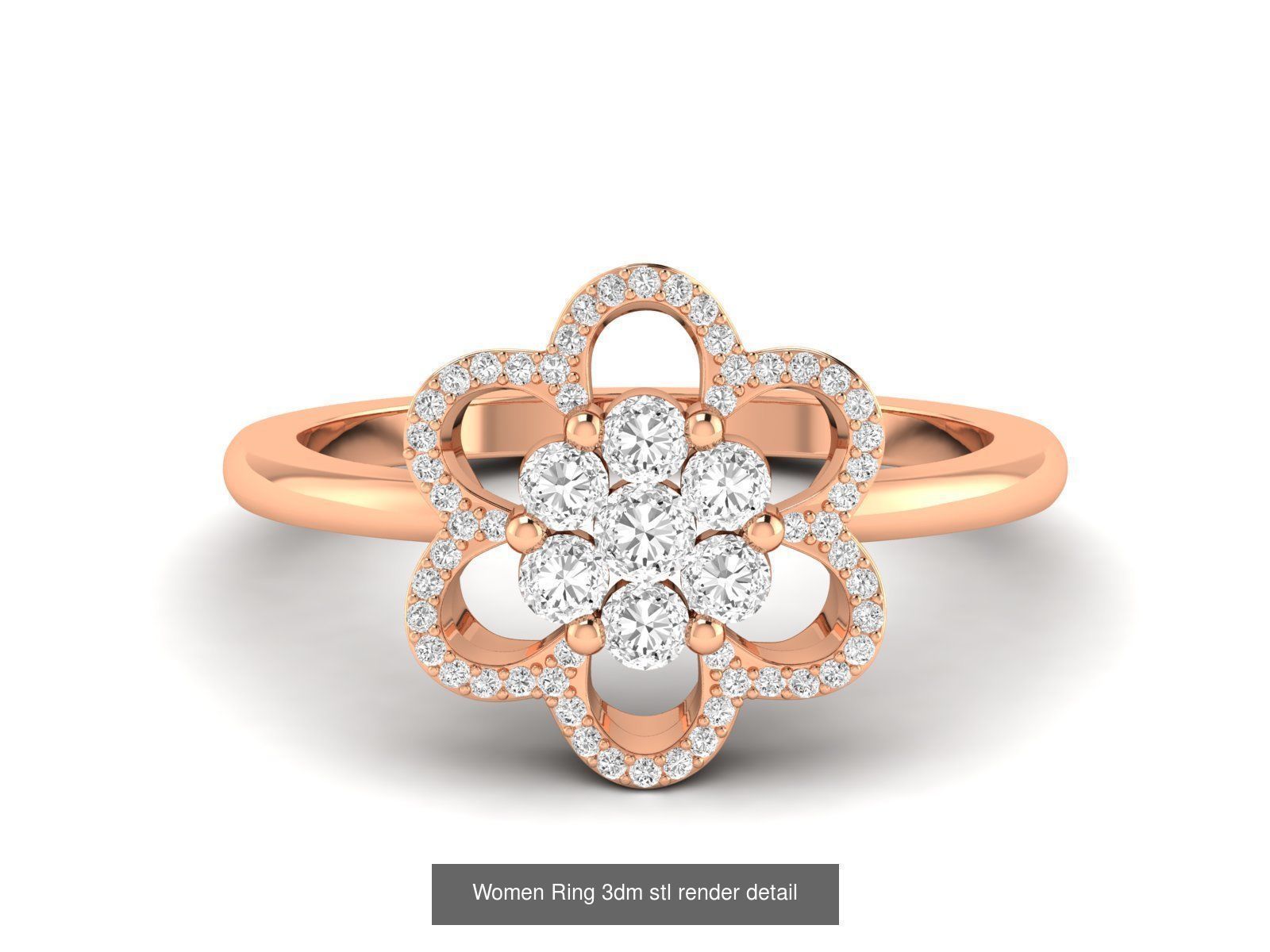 25 Women cocktail Ring 3dm stl render detail 3D Model Collection_15