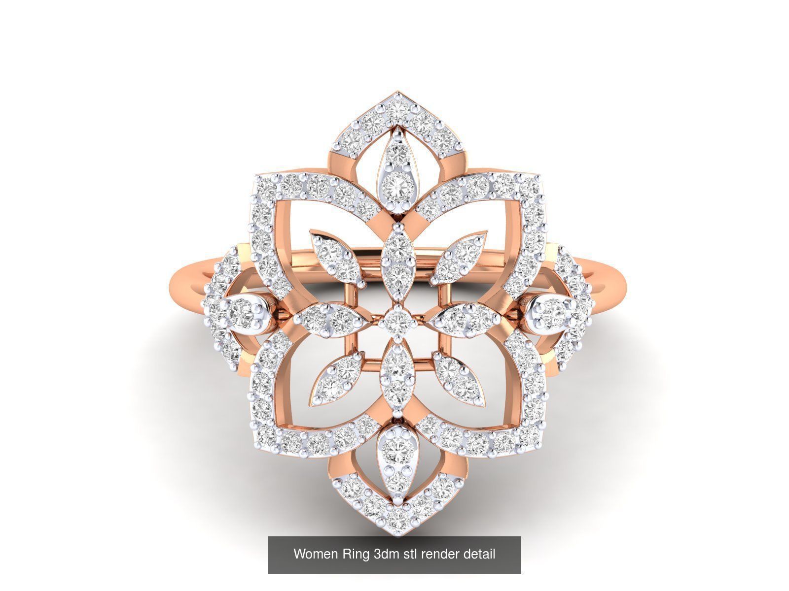 25 Women cocktail Ring 3dm stl render detail 3D Model Collection_18