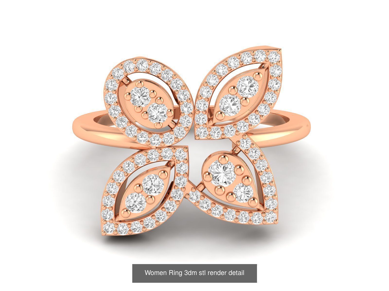 25 Women cocktail Ring 3dm stl render detail 3D Model Collection_20