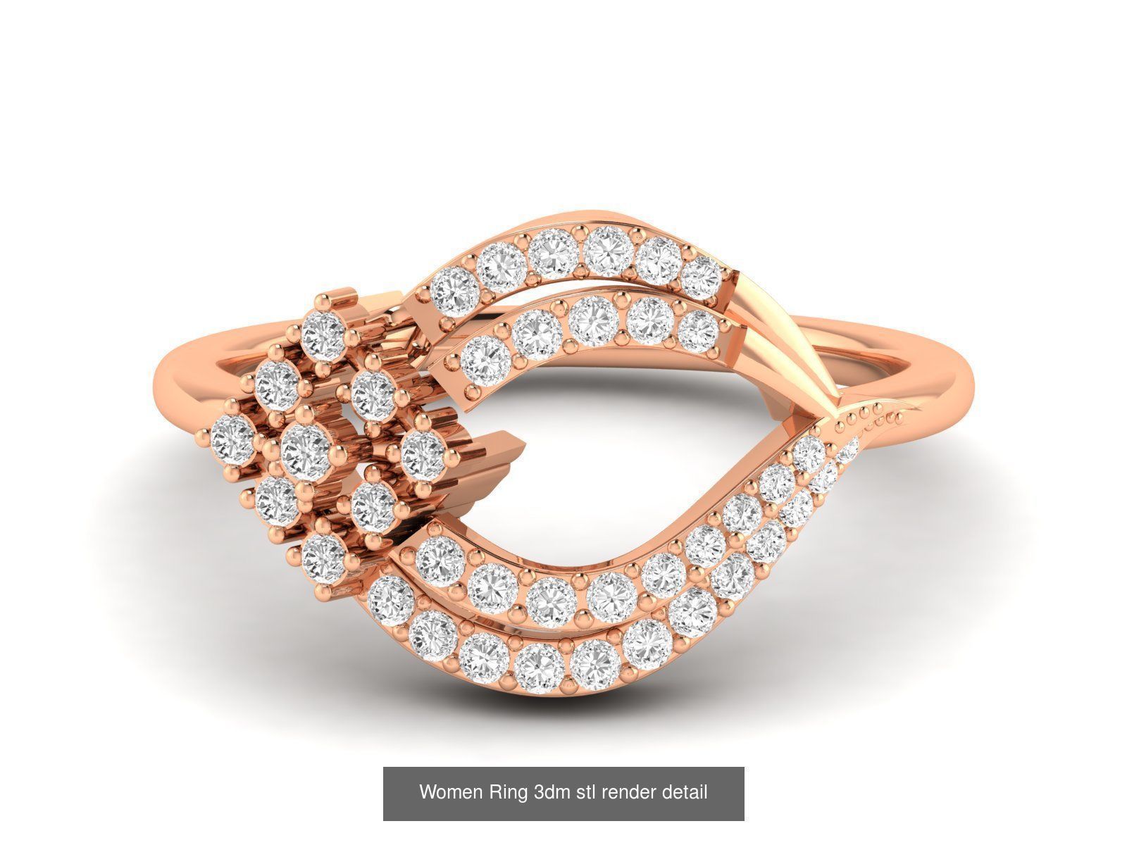 25 Women cocktail Ring 3dm stl render detail 3D Model Collection_3