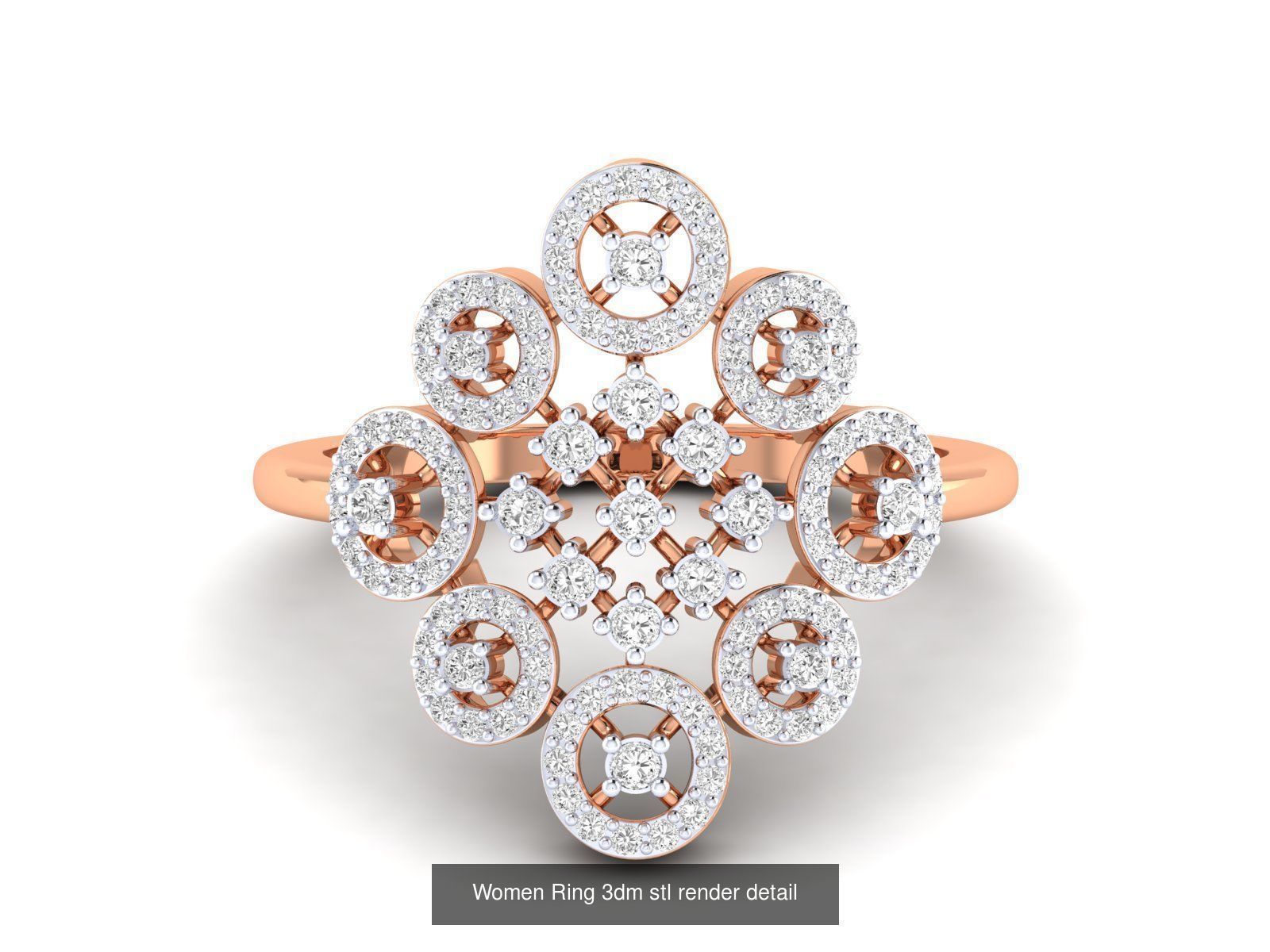 25 Women cocktail Ring 3dm stl render detail 3D Model Collection_26