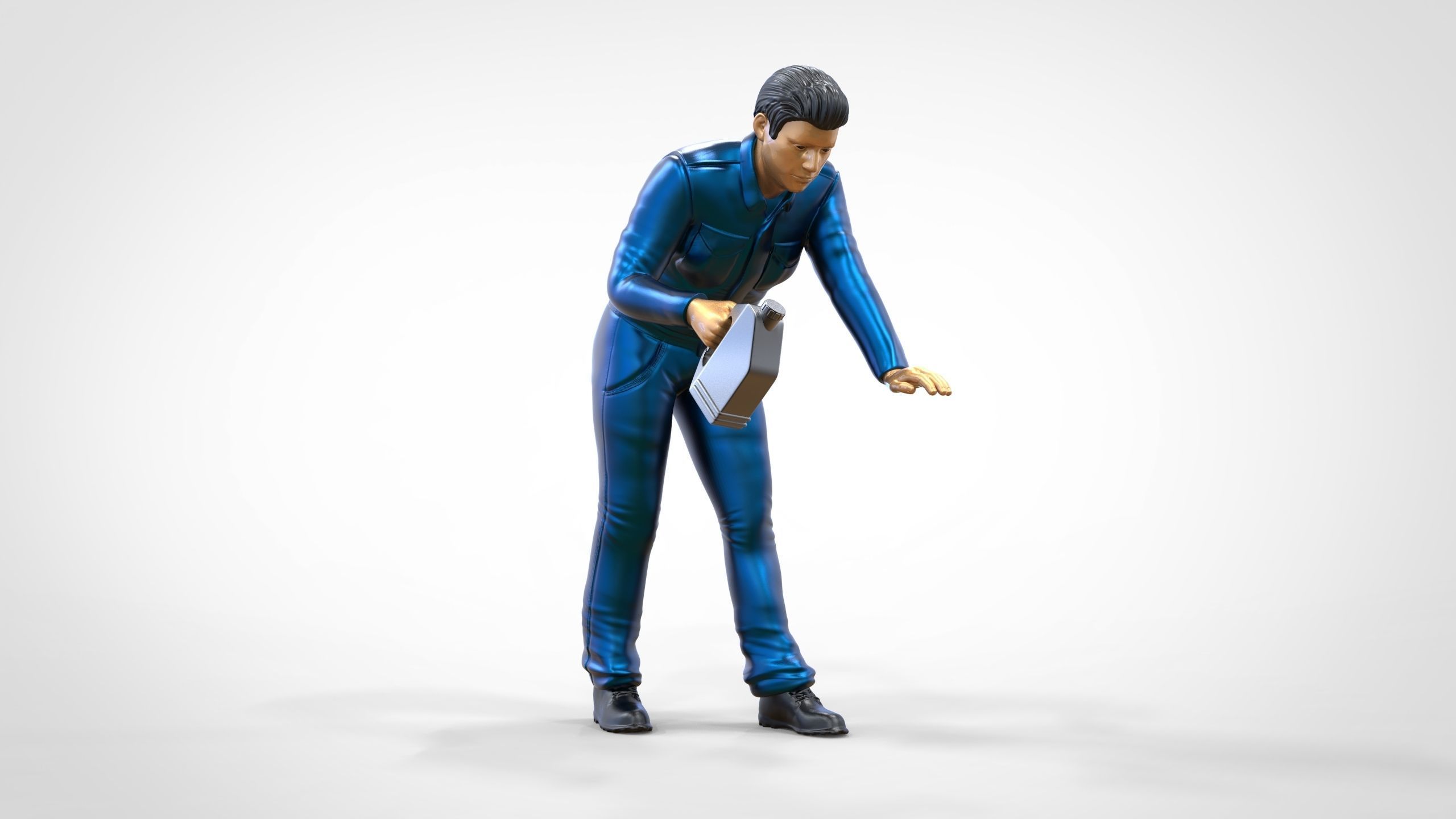 N5 Mechanic bend over Pouring Oil 3D print model_19