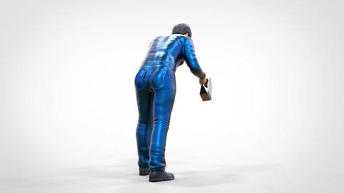 N5 Mechanic bend over Pouring Oil 3D print model 6