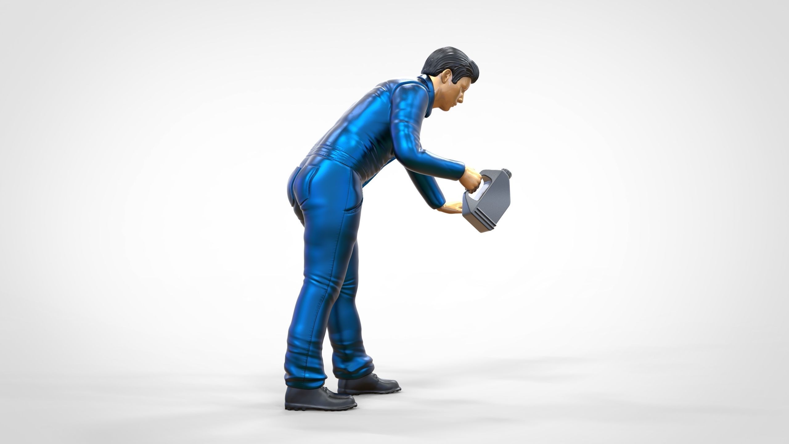 N5 Mechanic bend over Pouring Oil 3D print model_3