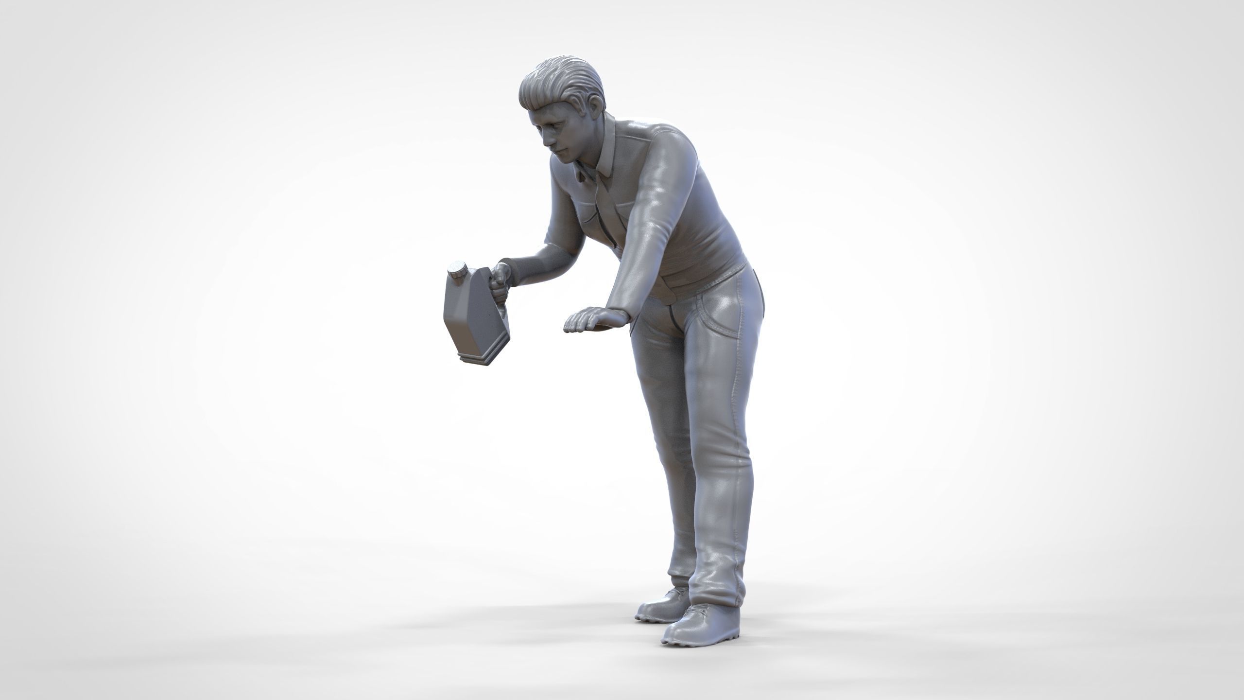 N5 Mechanic bend over Pouring Oil 3D print model_28