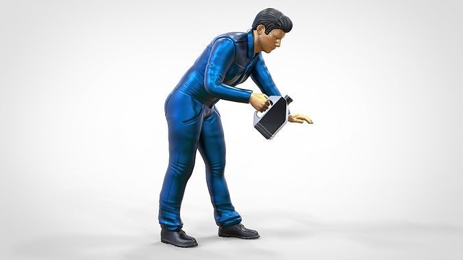 N5 Mechanic bend over Pouring Oil 3D print model 3