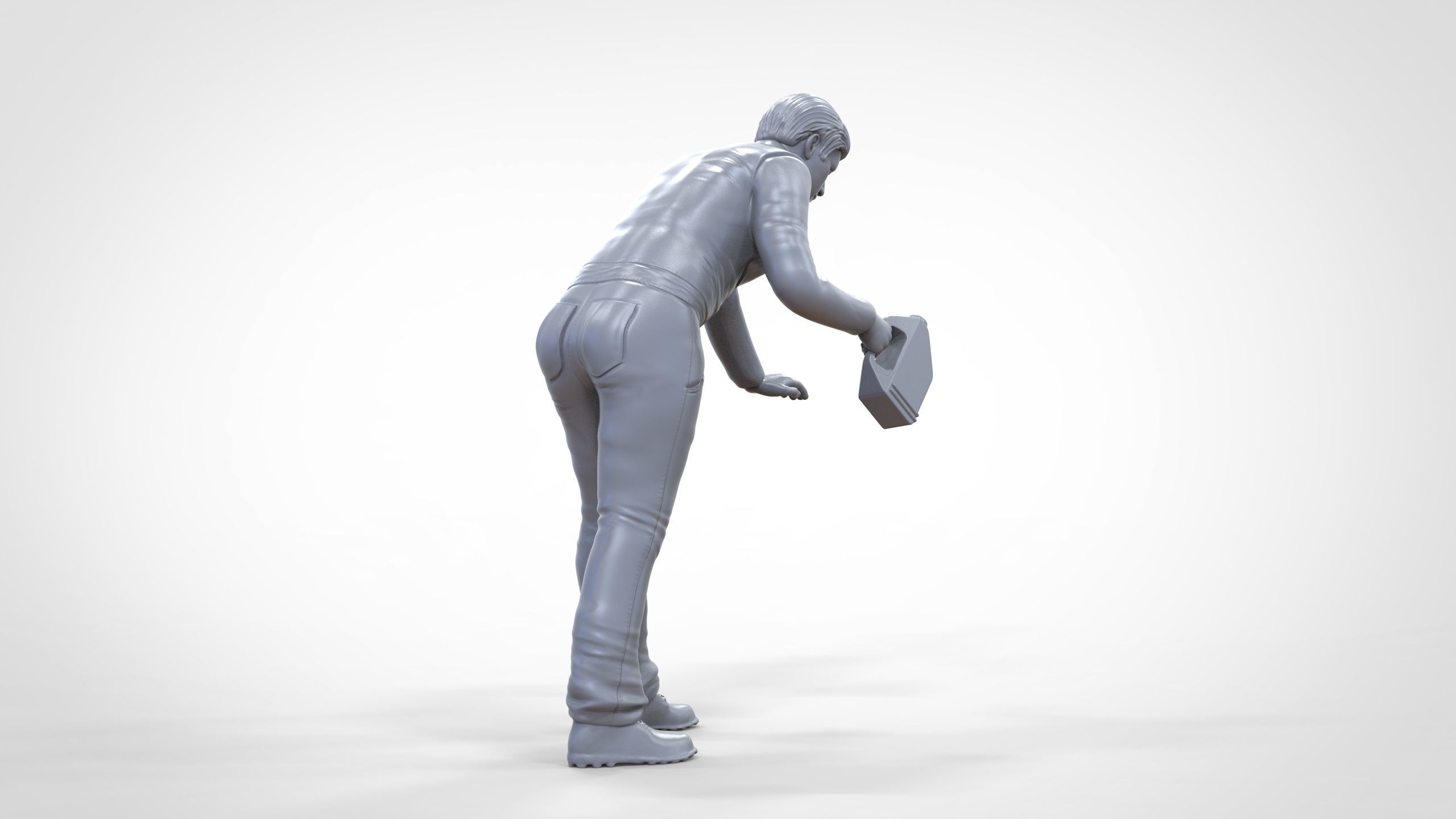 N5 Mechanic bend over Pouring Oil 3D print model_23