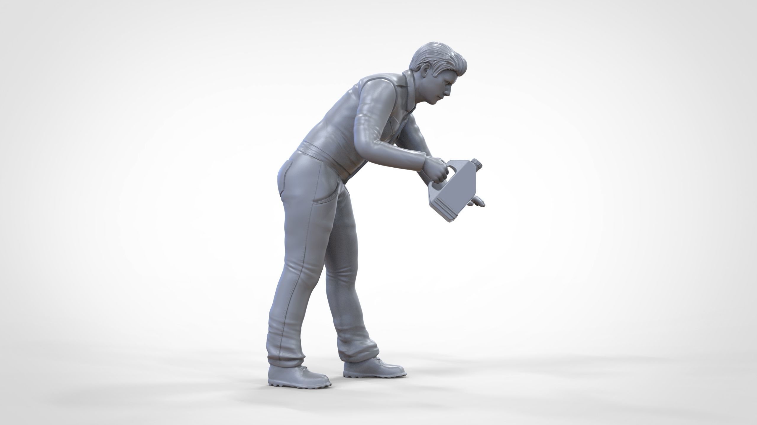 N5 Mechanic bend over Pouring Oil 3D print model_22